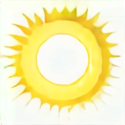 a sun icon, a bright yellow sun vector graphic