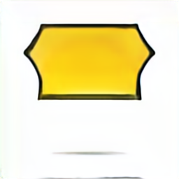 a yellow pause button icon, rectangular pause vector graphic