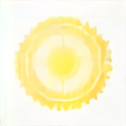 a sun icon, a bright yellow sun vector graphic