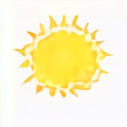 a sun icon, a bright yellow sun vector graphic