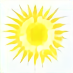 a sun icon, a bright yellow sun vector graphic