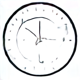 a clock icon, round analog clock vector graphic